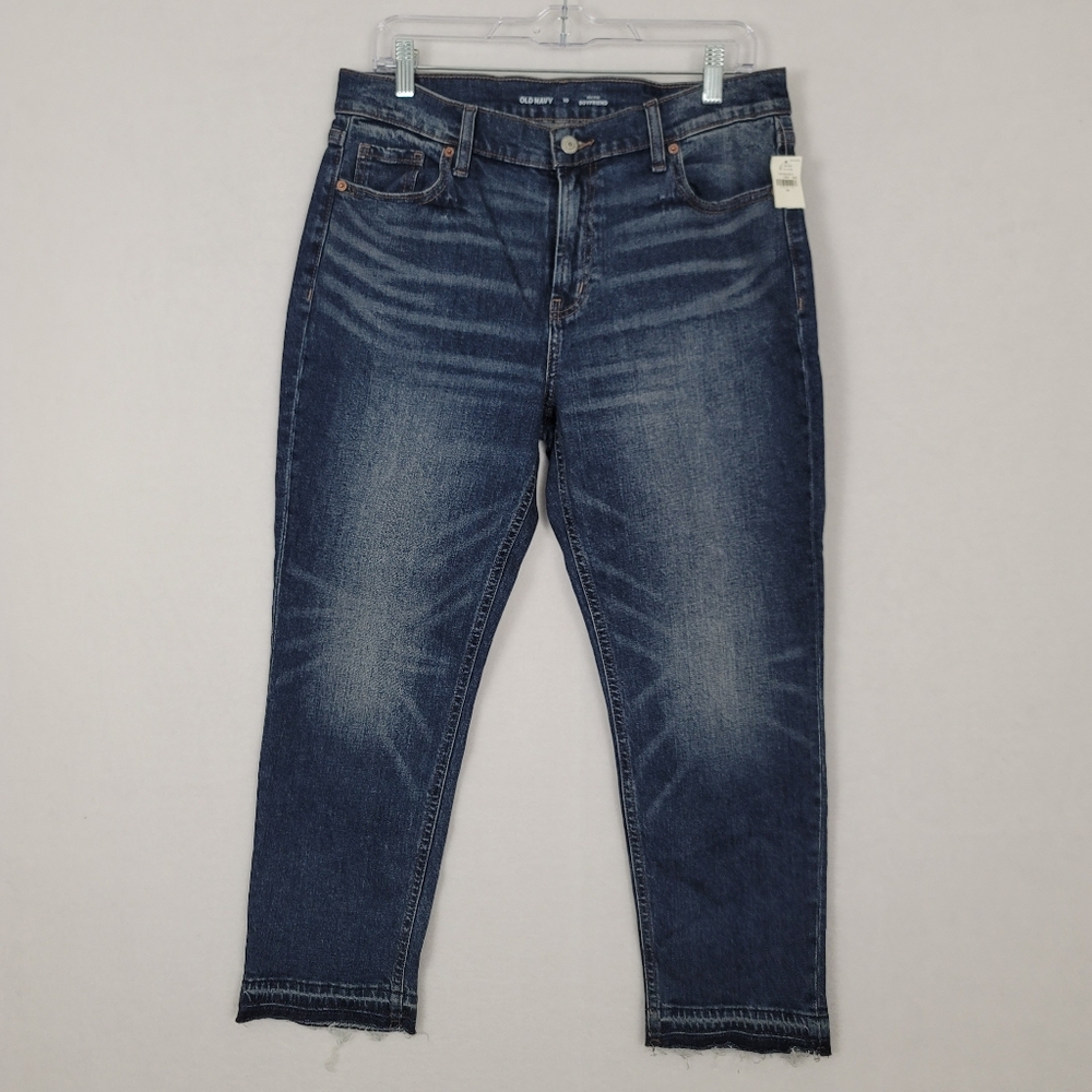 NWT Mid Rise Boyfriend Jeans Sz 10 Old Navy Medium Wash